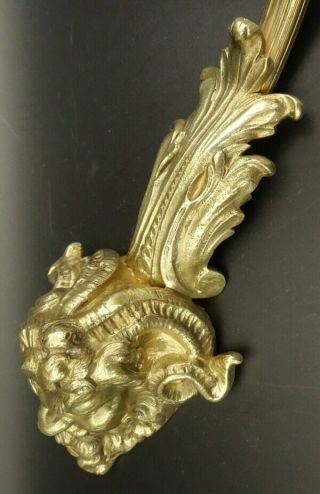 SCONCE SATYR HEAD DECOR LOUIS XVI STYLE - BRONZE & SEVRES GLASS - FRENCH ANTIQUE 4