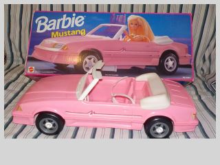 Vintage Barbie Mustang By Mattel,  Convertible,  Pink,  Seatbelts,  Paperwork,  Excd Toy