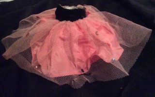 Vintage Vogue Doll Skirt Gown Tulle W/sequins Pink & Black Medford,  Mass.  U.  S.  A.