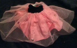Vintage Vogue Doll Skirt Gown Tulle w/Sequins Pink & Black Medford,  Mass.  U.  S.  A. 2
