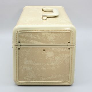 Vtg Samsonite Streamlite Tan Marble Train Case Suitcase Luggage Makeup Beauty 4