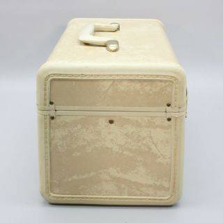 Vtg Samsonite Streamlite Tan Marble Train Case Suitcase Luggage Makeup Beauty 6