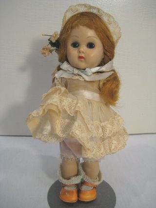 Vintage 1957 Vogue Ginny Doll W/ Party Dress & Hat 7042 8 " 1950s 50s Red Hair
