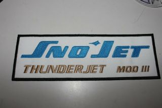 Vintage Sno Jet Thunderjet Mod Iii 3 Snowmobile Advertising Sew On Patch Suit