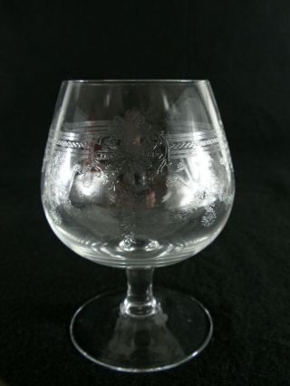 Rare Antique BACCARAT Etched Crystal 6 x Brandy Goblet Snifter w/ Garlands 4