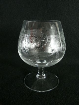 Rare Antique BACCARAT Etched Crystal 6 x Brandy Goblet Snifter w/ Garlands 7