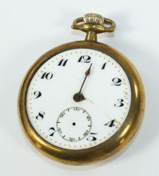 Time Ball Special 21j Swiss 18s Gold Filled Pocket Watch W/train - Dh725