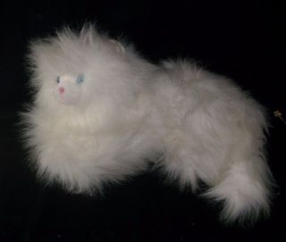 16 " Vintage 1989 R Dakin White Laying Kitty Cat Fuzzy Stuffed Animal Plush Toy