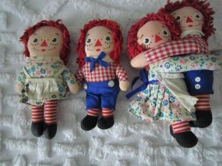 VINTAGE (5) KNICKERBOCKER & Applause - RAGGEDY ANN/Andy DOLL ' s - Tags 2