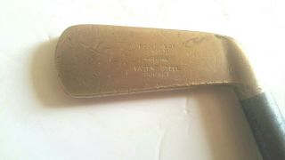 Rare Antique Bussey & Co Brass/hickory Putter Steel Hosel 19th C 2 Sided