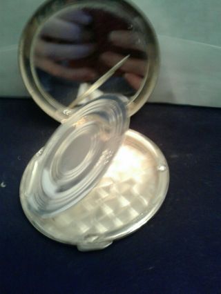 Antique Sterling Compact With Mirror Marked Sterling Plax Mexico Hallmark.