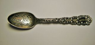 Vintage Sterling Souvenir Spoon From Beach Haven,  Jersey