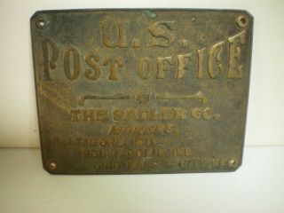 Antique Brass Sadler Us Post Office Window Id Plate From Country Store Unit 1900