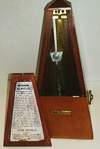 Vintage Seth Thomas Pyramid Metronome De Maelzel 6211 Perfect
