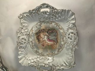 Antique Bavaria Z.  S.  C.  R.  Porcelain Hand Painted Decorative Bowl,  C.  1850