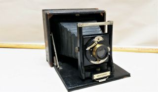 Antique Seneca Chautauqua Folding Box Camera Uno Shutter