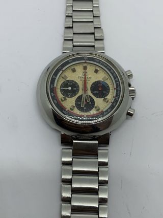 Vintage Tissot T12 Chronograph Stainless Watch cal Lemania 873 1970 ' s Mens 11