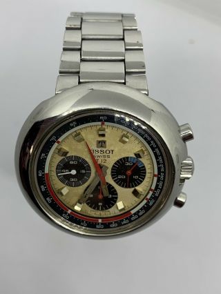 Vintage Tissot T12 Chronograph Stainless Watch cal Lemania 873 1970 ' s Mens 6