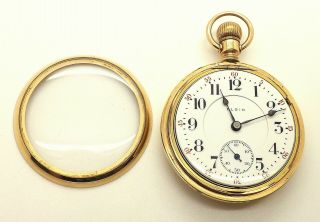 1908 Elgin Grade 240 Model 8 B.  W.  Raymond 18s 19J 10k Gold Filled Pocket Watch 3