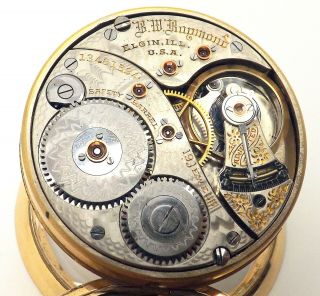 1908 Elgin Grade 240 Model 8 B.  W.  Raymond 18s 19J 10k Gold Filled Pocket Watch 6