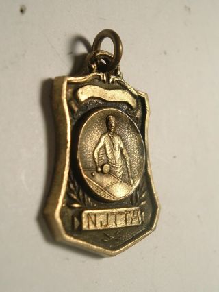Antique Vintage Jersey Table Tennis Ping Pong Bronze Medal Charm 1934