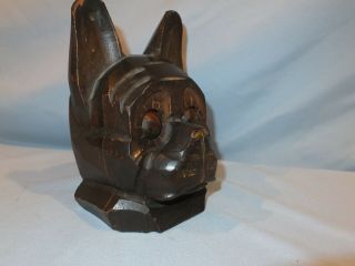 Very Scarce Antique Wooden Rolling Eye Figural Dog Clock 5