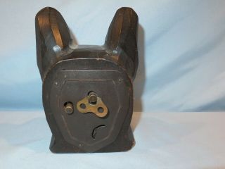 Very Scarce Antique Wooden Rolling Eye Figural Dog Clock 8