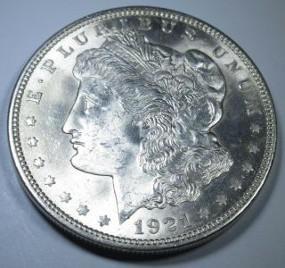 1921 - P Bu Us Morgan Silver $1 Dollar Large Antique U.  S.  Old Currency Money Coin