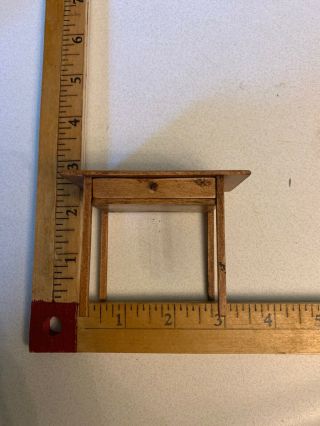 MINIATURE Table With Drawer WOOD DOLL HOUSE FURNITURE VINTAGE 5