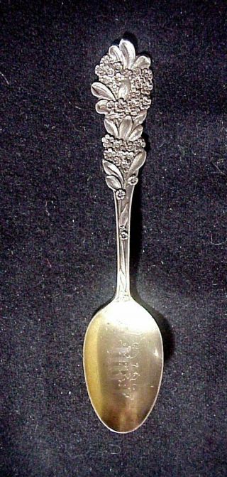 Saart Bros.  Ssmc Antique Sterling Silver 1911 Souvenir Spoon With Fancy Flowers