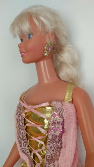 Vintage 1992 Mattel My Size Barbie Doll 3 Feet Tall pink & gold dress blond hair 4