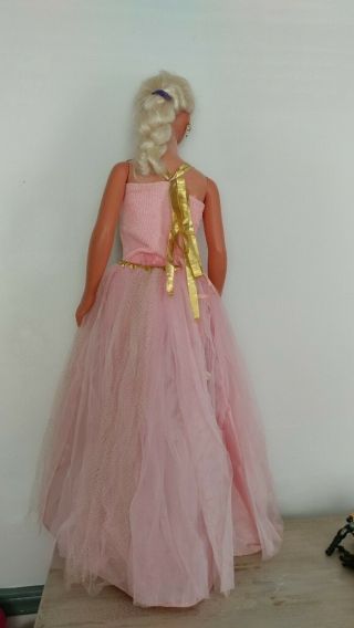 Vintage 1992 Mattel My Size Barbie Doll 3 Feet Tall pink & gold dress blond hair 8