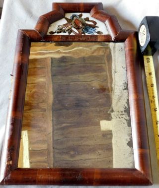 Antique Courting Mirror 18th / 19th C Reverse Glass Eglomise American