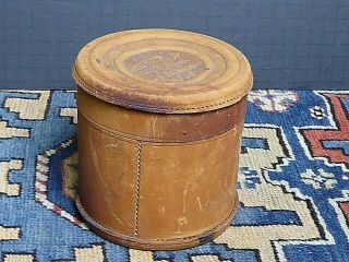Antique H.  M.  R.  & Co.  Embossed Leather Hand Made Leather Collar Box 1900 