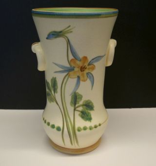 Antique Weller Pottery Bonito Vase 7.  25 " Hand - Painted Floral Motif Artist Signed