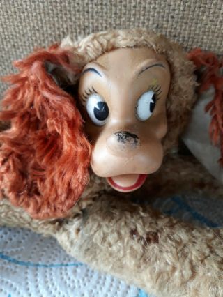 Vintage 1963 Gund Lady And The Tramp Rubber Face Stuffed Dog Toy