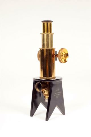 Vintage C1910 " W.  Watson & Sons  Vulcan " Metallurgical Brass Microscope 7