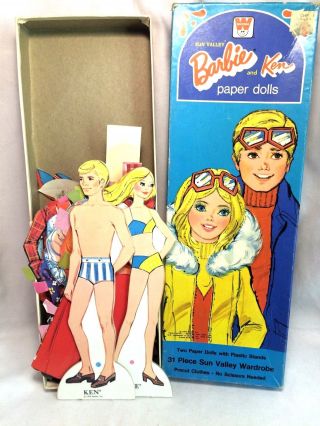 Whitman Sun Valley Wardrobe Vintage 1973 Barbie & Ken Paper Dolls Precut,  Extra