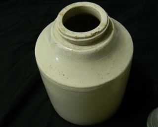 Antique MACOMB Pottery 1/2 Gallon Stoneware Shoulder Jar With Zinc Cover Ca.  1899 3