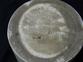 Antique MACOMB Pottery 1/2 Gallon Stoneware Shoulder Jar With Zinc Cover Ca.  1899 4