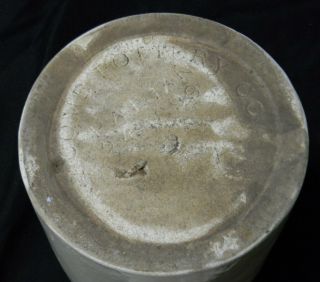 Antique MACOMB Pottery 1/2 Gallon Stoneware Shoulder Jar With Zinc Cover Ca.  1899 5
