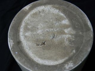 Antique MACOMB Pottery 1/2 Gallon Stoneware Shoulder Jar With Zinc Cover Ca.  1899 6