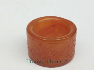 Collected Old China Jade Hand Carvings Plum Blossom Thumb Ring Or Pendant Gift