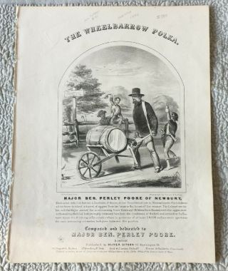 1856 The Wheelbarrow Polka Winslow Homer Antique Lithograph Sheet Music