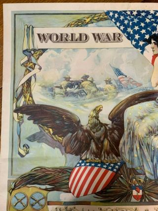 Antique Rare World War One Dan Smith Poster with Identified Solider 3