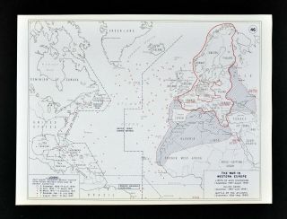 West Point Wwii Map Axis Expansion Battle Of The Atlantic German U Boats Europe