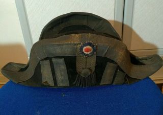 Antique German 19th Century Navy Bicorn Military Hat