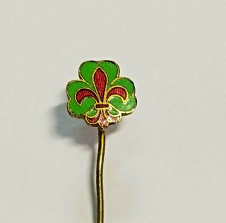 Antique Vitric Enamel Lapel Stick Pin Badge - Boy Scouts - From The 50 