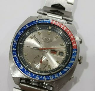 Vintage Seiko 6139 - 6002 Pepsi Pogue Chronograph Watch - Automatic Date - Day