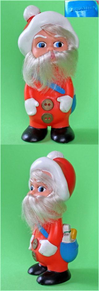Vintage Yugoslavian Jugoplastika Christmas Santa Claus Rubber Doll Toy 1980 